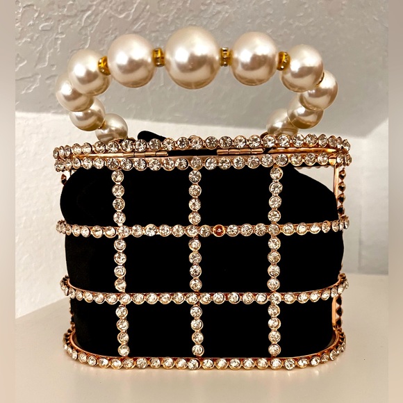 EUC CRYSTALIZED CAGE EVENING CLUTCH - Picture 2 of 7